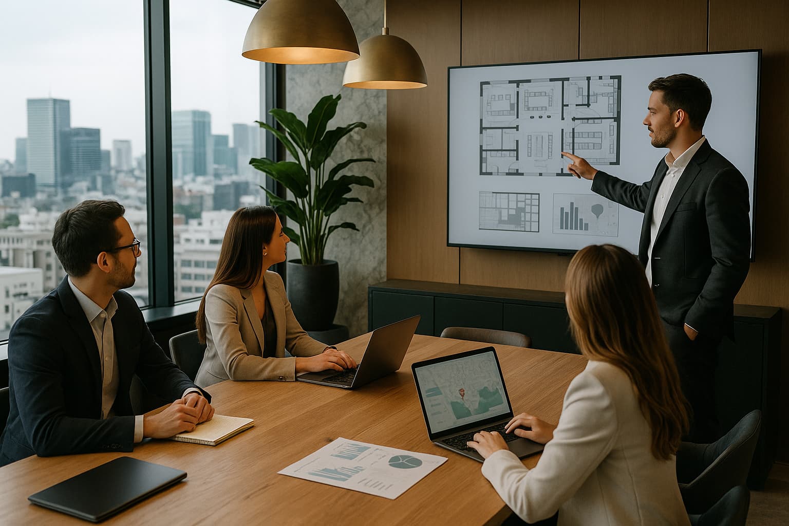 オフィスの立地やデザイン方針を決定します